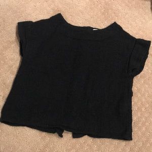Zara Baby Girl Black Linen Button Down Top